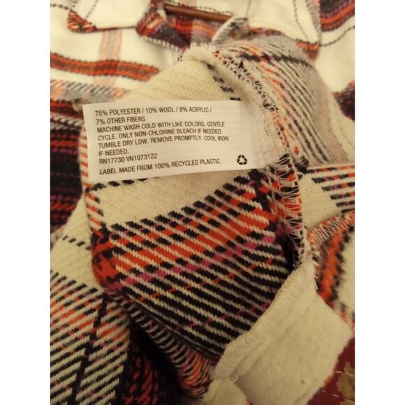 Universal Thread Women's Wool Polyester Shacket Jacket Barn Oversized Plaid SZ L - Picture 4 of 7